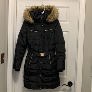 Halitech belted puffer parka ~ black ~ size medium